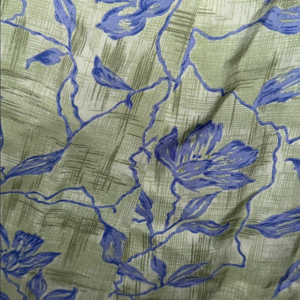 •SAG HARBOR•SAGE GREEN WITH BLUE FLORAL A-LINE MIDI SKIRT SIZE PETITE MEDIUM EUC - Picture 9 of 10